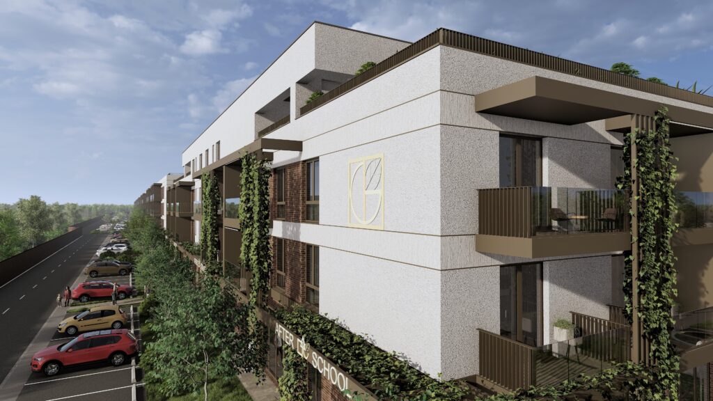 Fundația primului bloc este în lucru